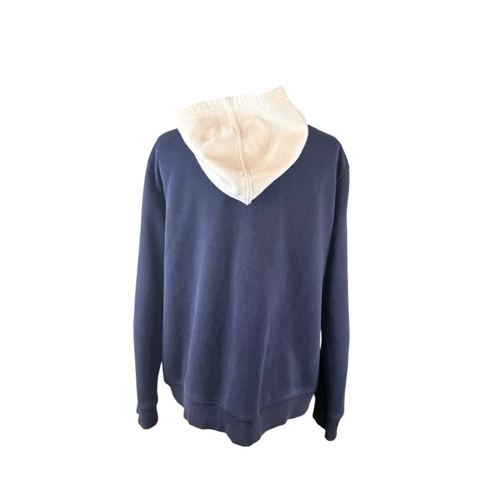 Tommy Hilfiger Navy Zip Up Hoodie Colorblock Hood Large - Picture 3 of 8